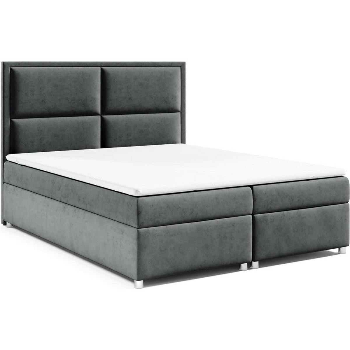 BOXBETT mit Bettkasten Trinity K-11 Bonellfederkern inkl. Topper - Graphitfarben, Holz/Holzwerkstoff (180/200cm) - Best For Home