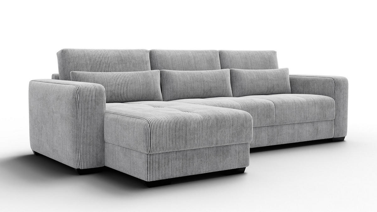 ECKSOFA OLI 4-Sitzer links, hellgrau - Hellgrau, Holz/Textil (295/172cm) - Courtois Laville