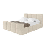 POLSTERBETT mit Bettkasten und Lattenrost, Bett mit Kopfteil, Boxbett ohne Matratze, Doppelbett mit Stauraum - NATA-Z 120x200 Beige - Cappuccino, Holzwerkstoff/Textil (120/200cm) - ALTDECOR