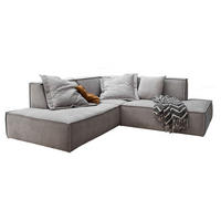 ECKSOFA SAMU Silber Webstoff - Silberfarben/Schwarz, Textil (226/224cm) - KAWOLA
