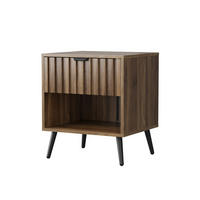 NACHTTISCH aus MDF 45x40x53 cm Walnuss mit Schublade und offenem Fach, modernes Design - Walnussfarben, Holzwerkstoff (45/53/40cm) - Modfu