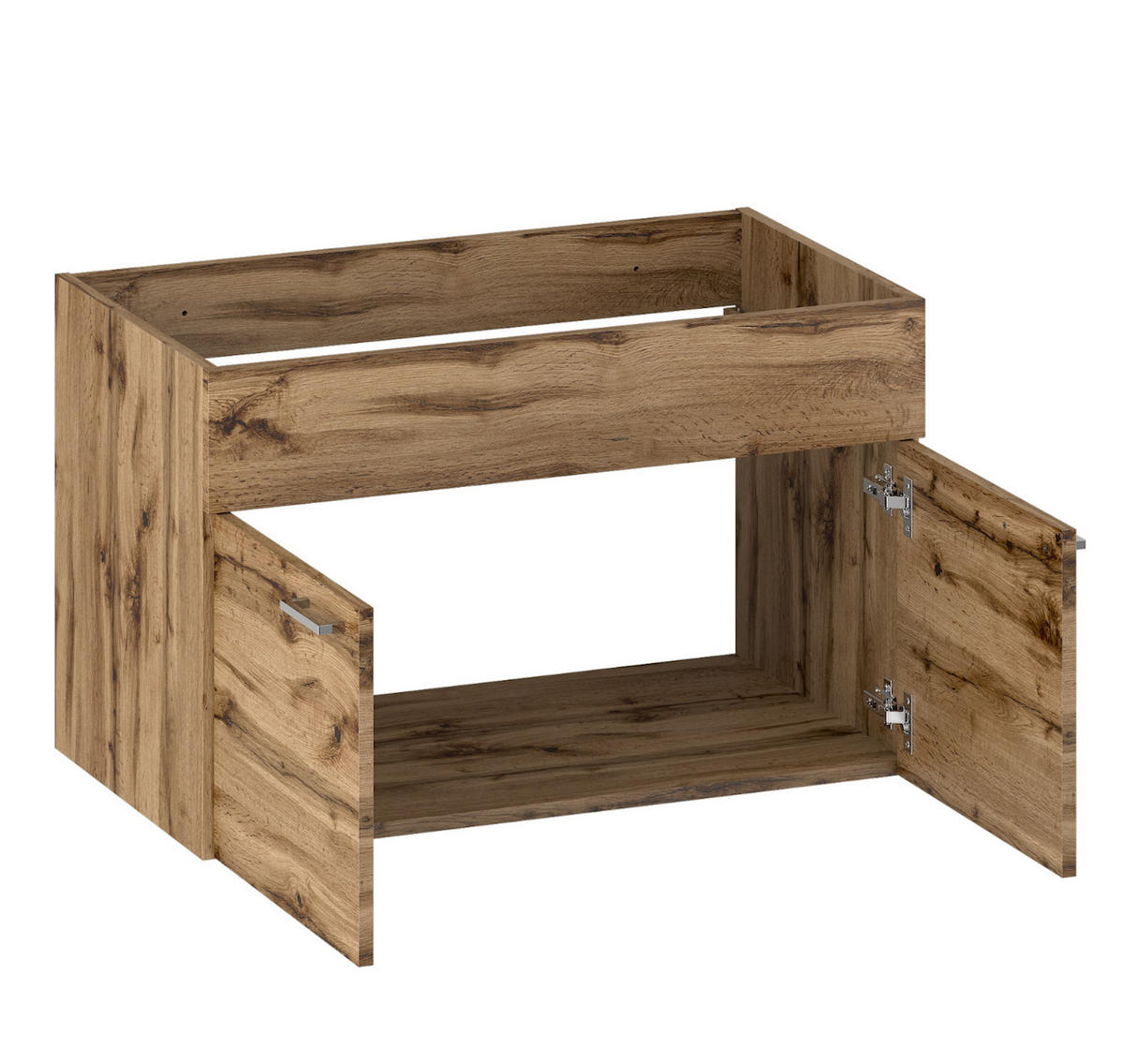 WASCHBECKENUNTERSCHRANK Colorado 2 Schubladen Eiche - 80 x 46 x 52 cm - Eichefarben, Holz (80/52/46cm) - Badplaats