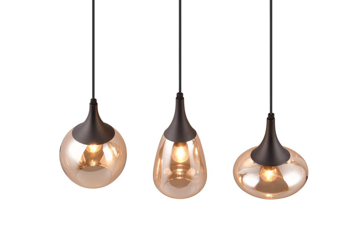 HÄNGELAMPE LUMINA - Schwarz - 0/0/150 cm - Schwarz, Metall (68.8/68.8/150cm) - Trio Leuchten
