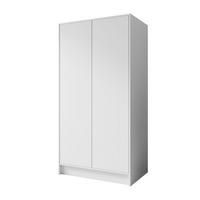 DREHTÜRENSCHRANK Gava mit zwei, glatten Türen, Weiß - Weiß, Holzwerkstoff (100/200/51cm) - Beautysofa