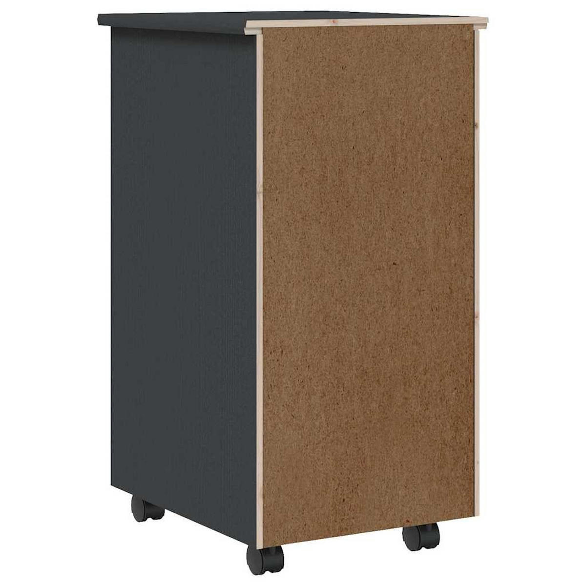 ROLLSCHRANK Mit Schubladen Moss Grau Massivholz Kiefer - Grau, Holz (39/65.5/34cm) - vidaXL