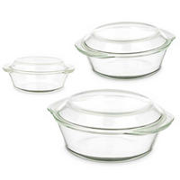 AUFLAUFFORM Rund 3er-Set - Transparent, Glas (21cm) - Vivalto