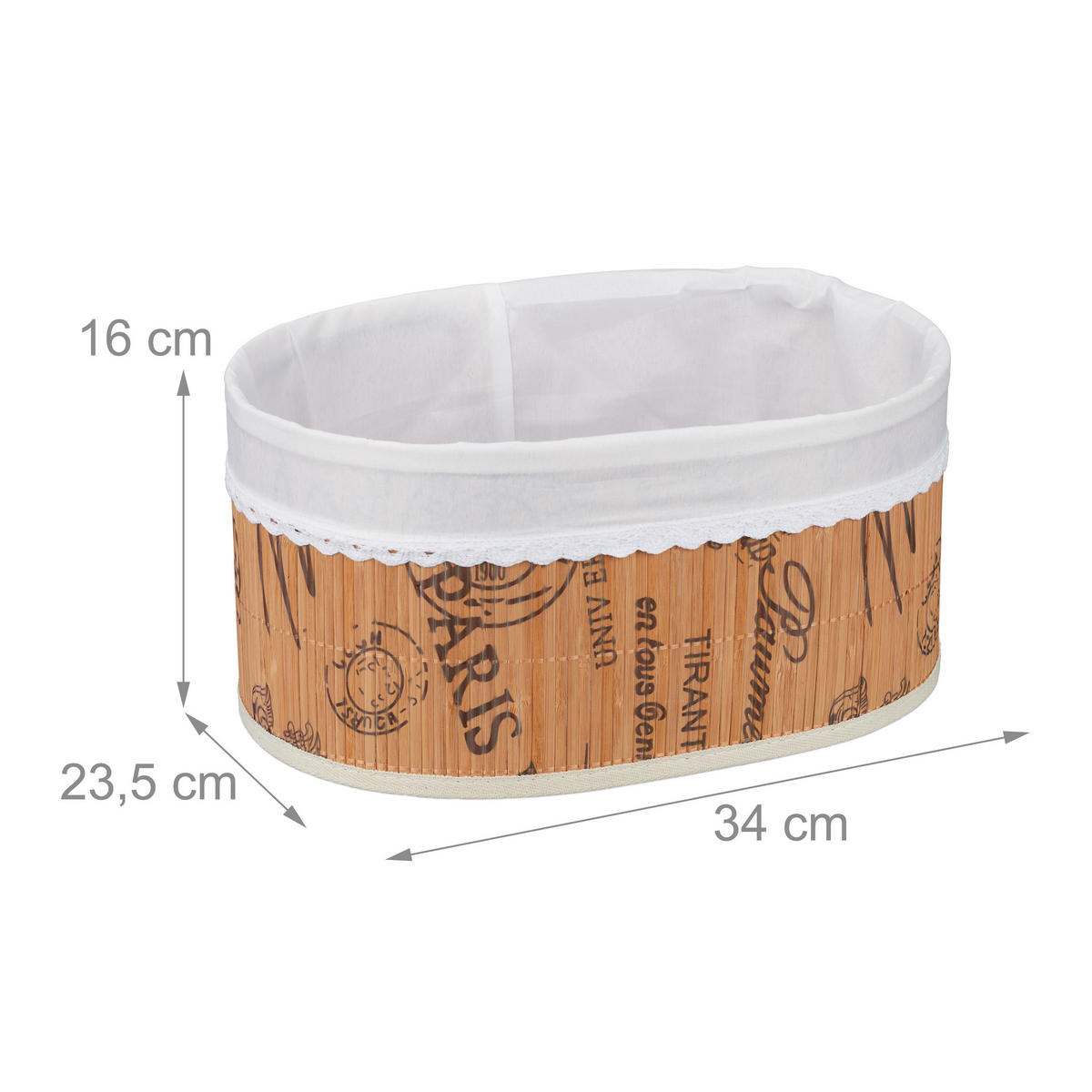 BROTKORB - Multicolor, Holz/Textil (34/16/23.5cm) - Relaxdays