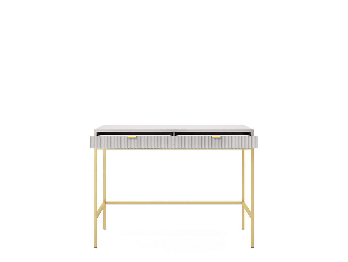 SCHMINKTISCH ZOVA Grau 104x77x50 cm Little table, Freistehend - Goldfarben/Grau, Holzwerkstoff/Metall (50/104/77cm) - DomoHome