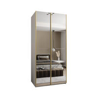 SCHWEBETÜRENSCHRANK 245,5/100/64 2-türig - Goldfarben/Weiß, Holz/Metall (100/245/64cm) - Abiks Möbel