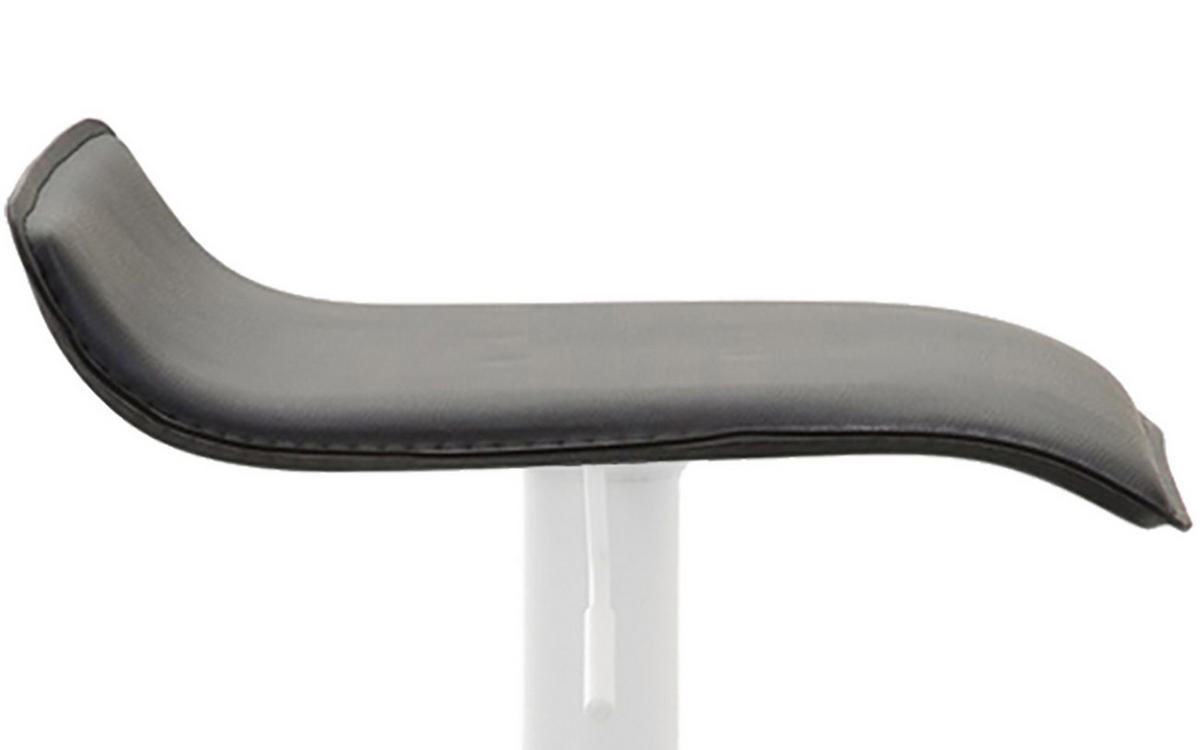 BARHOCKER Dynasty Kunstleder weiß schwarz - Schwarz/Weiß, Kunststoff/Metall (36/84/39cm) - TPFLiving
