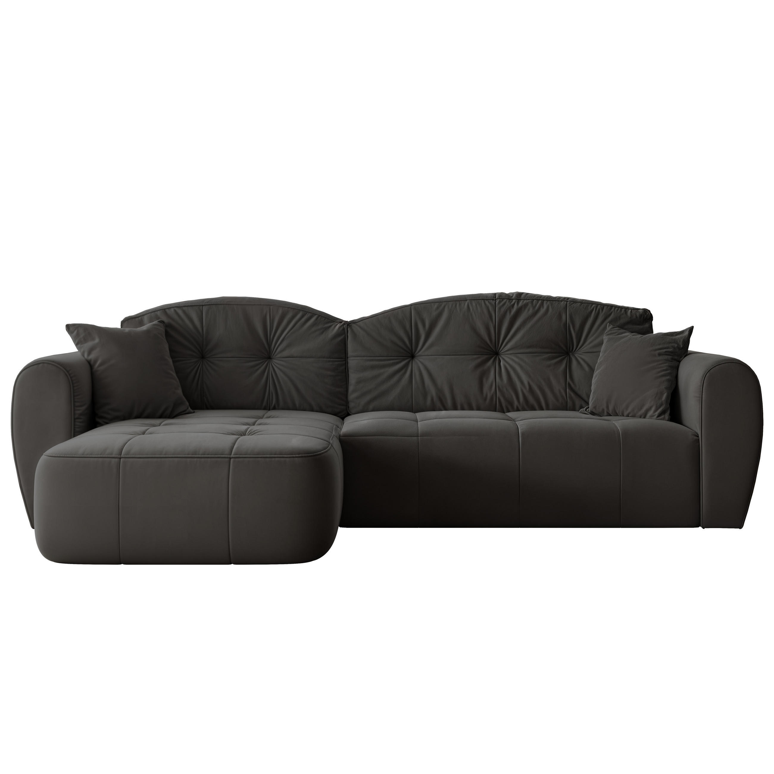 ECKSOFA RAVEN mit Schlaffunktion und Bettkasten Schwarz - Schwarz, Holzwerkstoff/Kunststoff (250/90cm) - Idohome