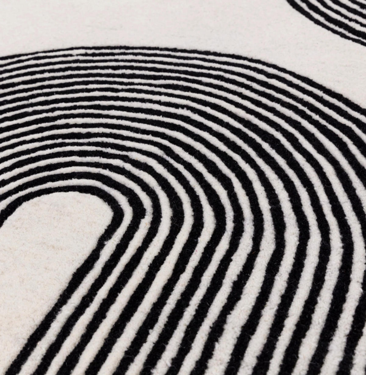 TEPPICH modern handgetuftet Wolle CROOK Schwarz 160 x 230 cm - Schwarz, Naturmaterialien (160/230cm) - Novatrend