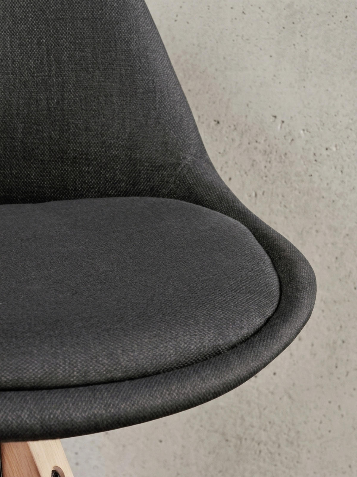 ESSZIMMERSTUHL 2er Set Stoffbezug mit Holzgestell Skandinavisch gepolstert, Anthrazit 49x52x87 cm - Anthrazit/Beige, Holz/Textil (49/87/52cm) - KADIMA DESIGN