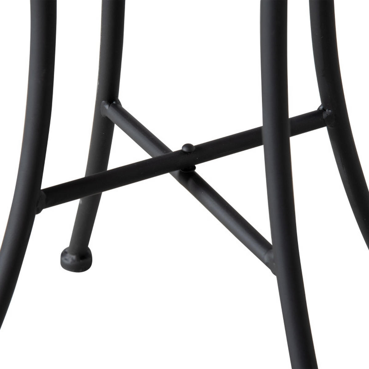 GARTENTISCH Rund 35.5x35.5x53.5 cm Schwarze mit Mosaik-Muster & Metallrahmen - Naturfarben, Metall (35.5/35.5/53.5cm) - Modfu