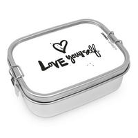 LUNCHBOX Love yourself aus Edelstahl - Schwarz, Metall (14/16.5/5.8cm) - Sonstige