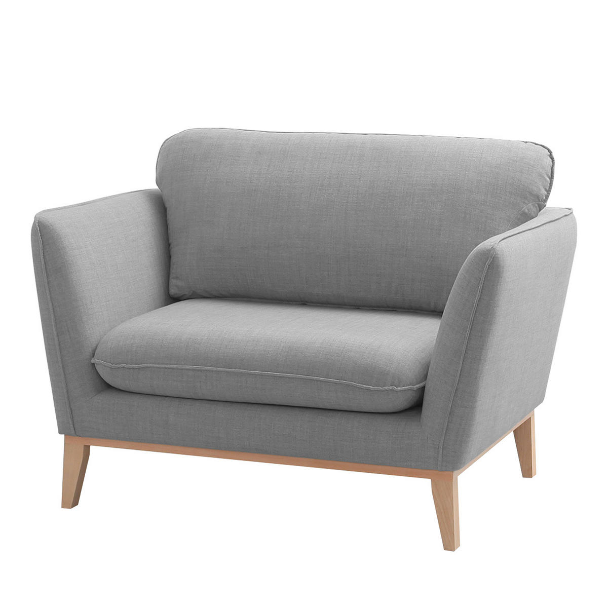 POLSTERGARNITUR - 3-2-1, Webstoff - Hellgrau, Textil (1/1/1cm) - home24