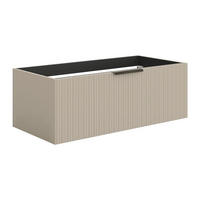 HÄNGESCHRANK für Waschbecken mit Rillenoptik - Beige - 100 cm - PALIRO - Beige, Holz (100/35/45.5cm) - Vente-Unique