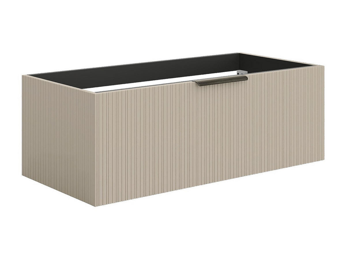 HÄNGESCHRANK für Waschbecken mit Rillenoptik - Beige - 100 cm - PALIRO - Beige, Holz (100/35/45.5cm) - Vente-Unique