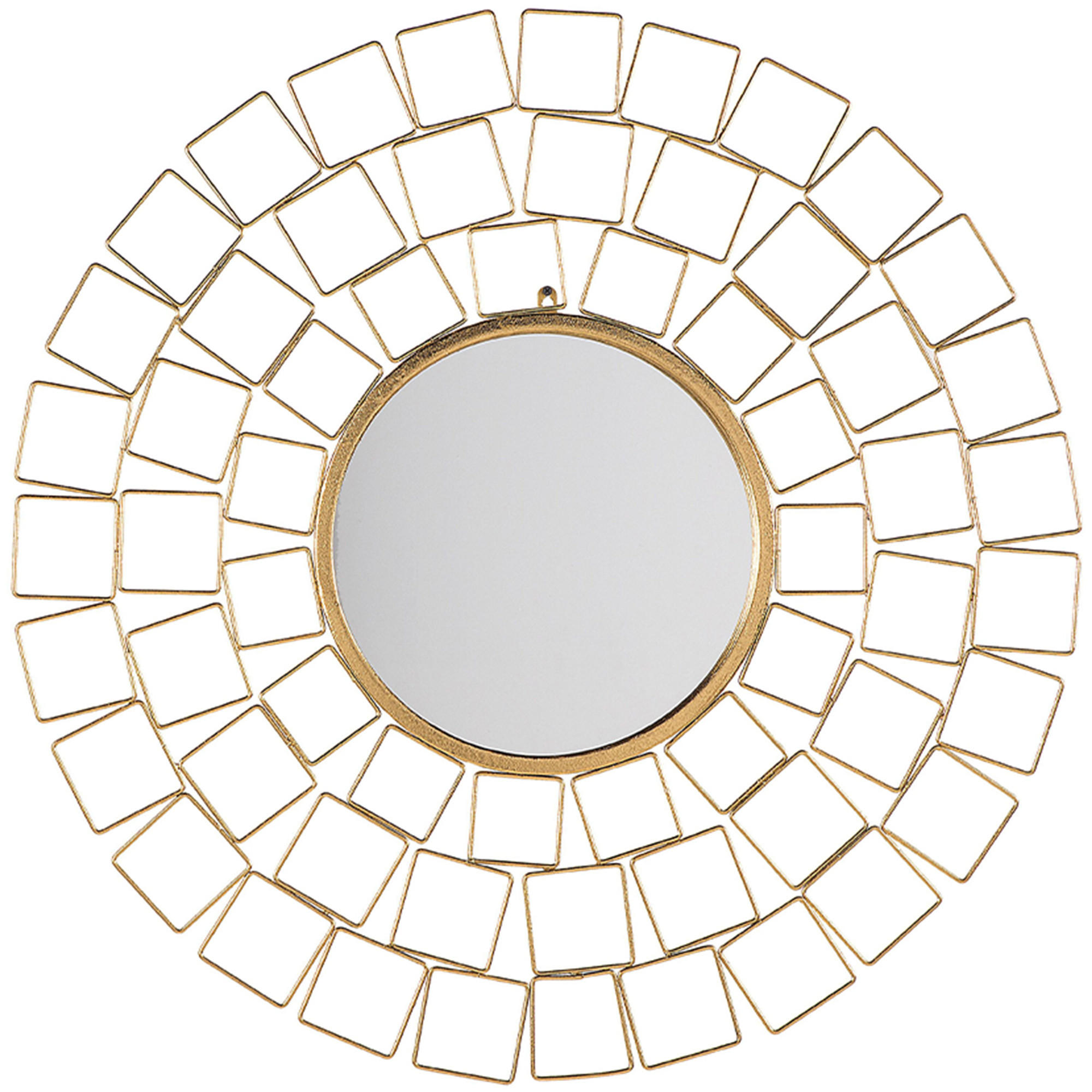WANDSPIEGEL gold rund 90 cm Labrit - Goldfarben, Metall (90/90/3cm) - Beliani