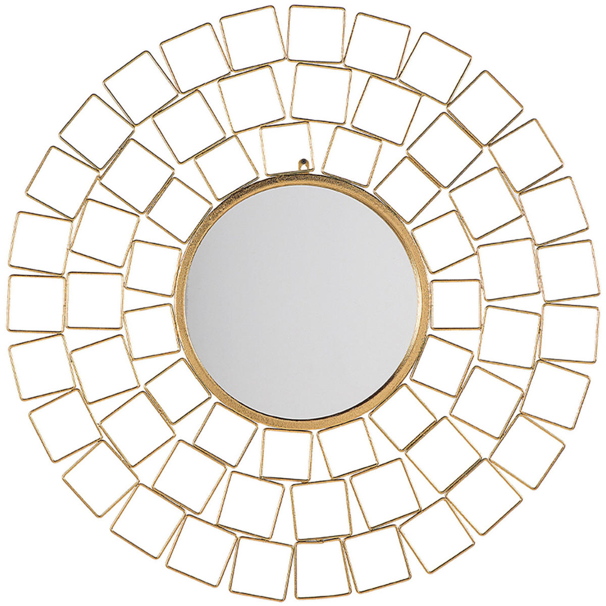 WANDSPIEGEL gold rund 90 cm Labrit - Goldfarben, Metall (90/90/3cm) - Beliani