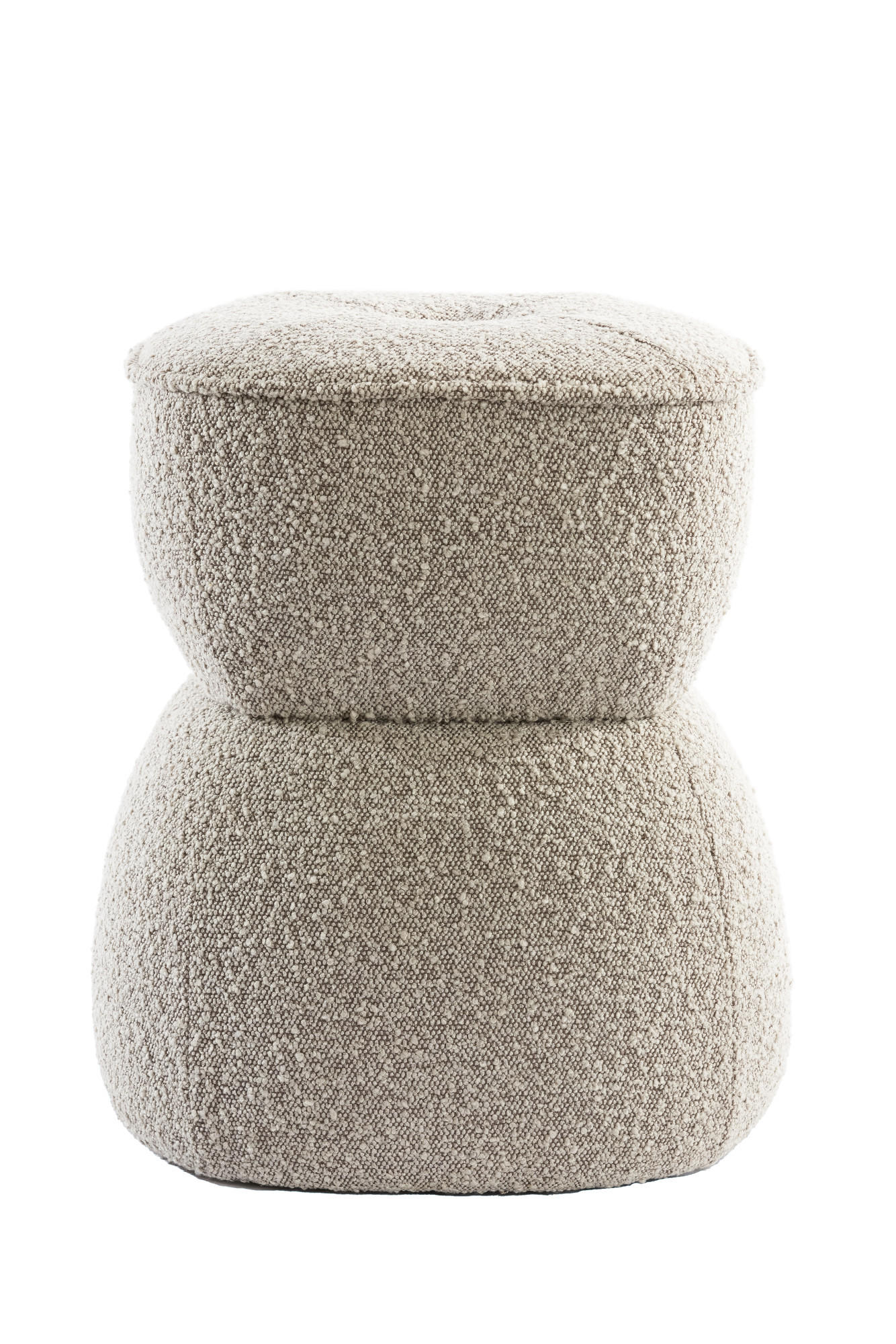 POUF Leyla Braun Ø40/46 cm - Beige, Holz (40/46/40cm) - Light & Living