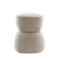 POUF Leyla Braun Ø40/46 cm - Beige, Holz (40/46/40cm) - Light & Living
