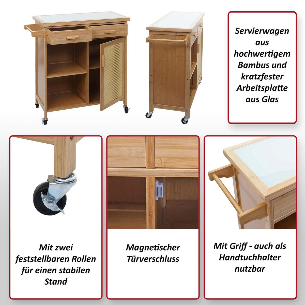 SERVIERWAGEN Braun - Braun, Holz (84/85/36cm) - MCW