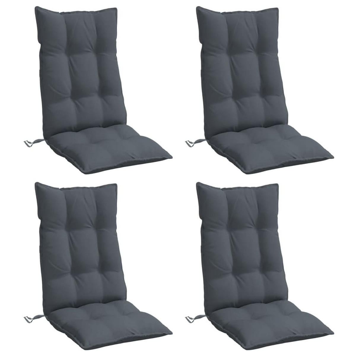 HOCHLEHNER-AUFLAGEN 4Er Set Anthrazit Oxford-Gewebe - Anthrazit, Textil (50/7/120cm) - vidaXL