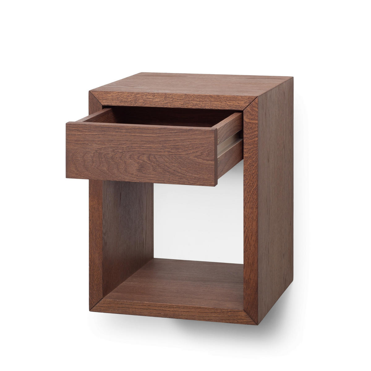 NACHTTISCH Hugo 30 aus Eichenholz und Walnuss-Oberfläche - Walnussfarben, Holz (30/39/30cm) - WOODEK
