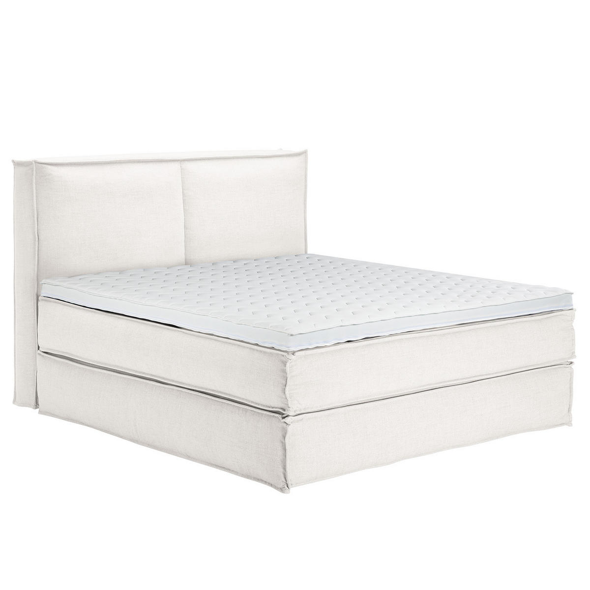 BOXSPRINGBETT mit Kopfteil - Premium - Weiß, Textil (180/200cm) - home24