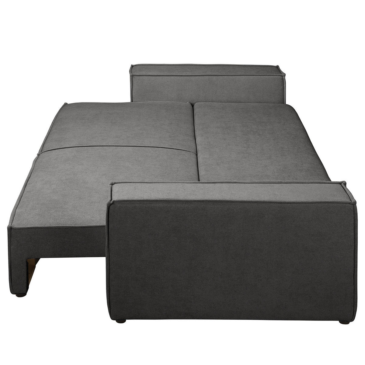 SCHLAFSOFA - Bouclé - Dunkelgrau/Schwarz, Kunststoff/Textil (255/70/105cm) - home24