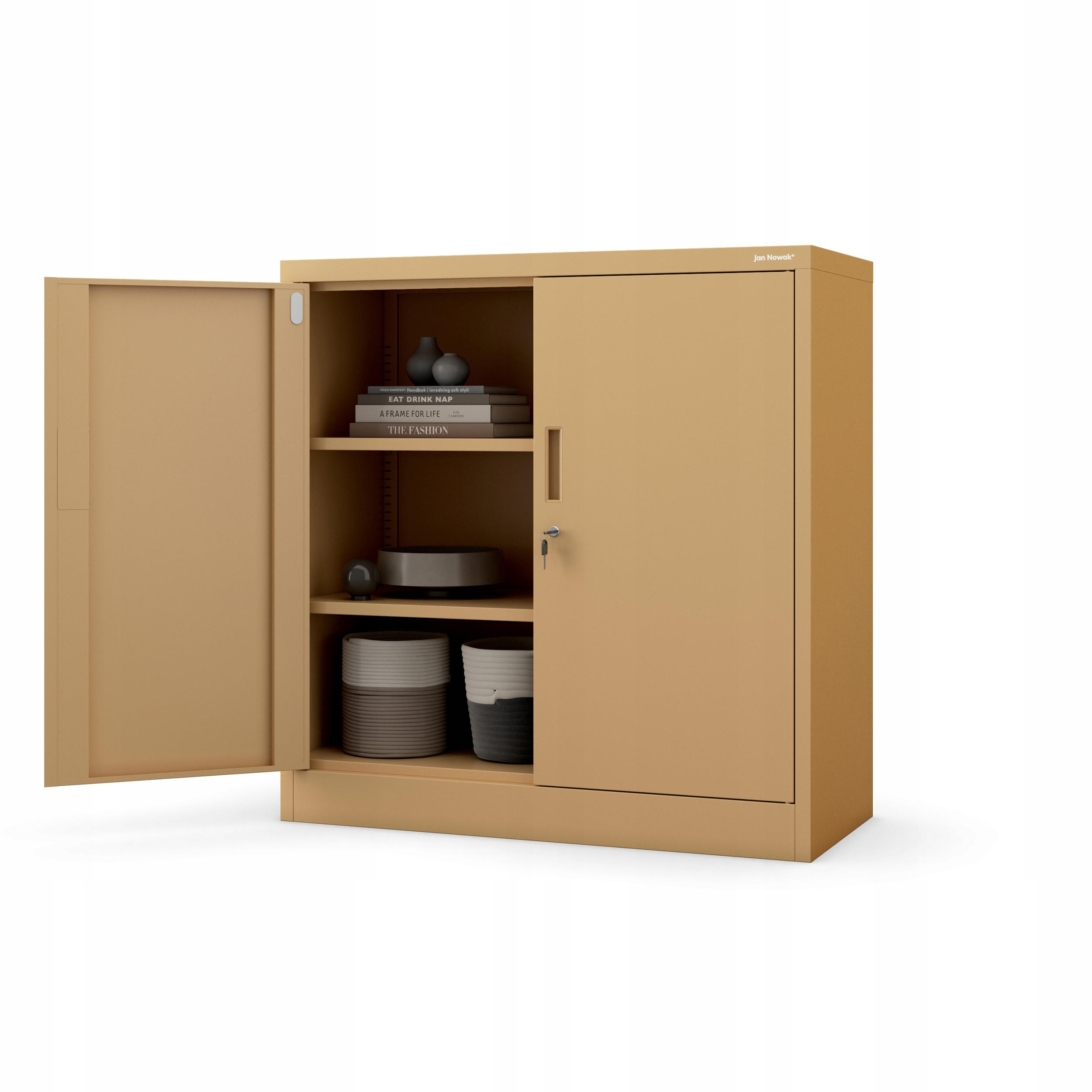 Jan Nowak Metallschrank Beige 90x93x40 cm