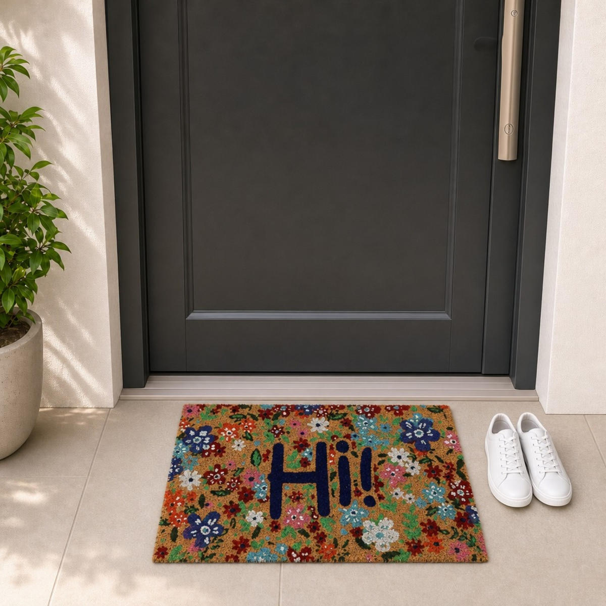 FUSSMATTE Mehrfarbig Kokosfaser 60x40 cm - Multicolor, Kunststoff/Textil (60/40cm) - Relaxdays