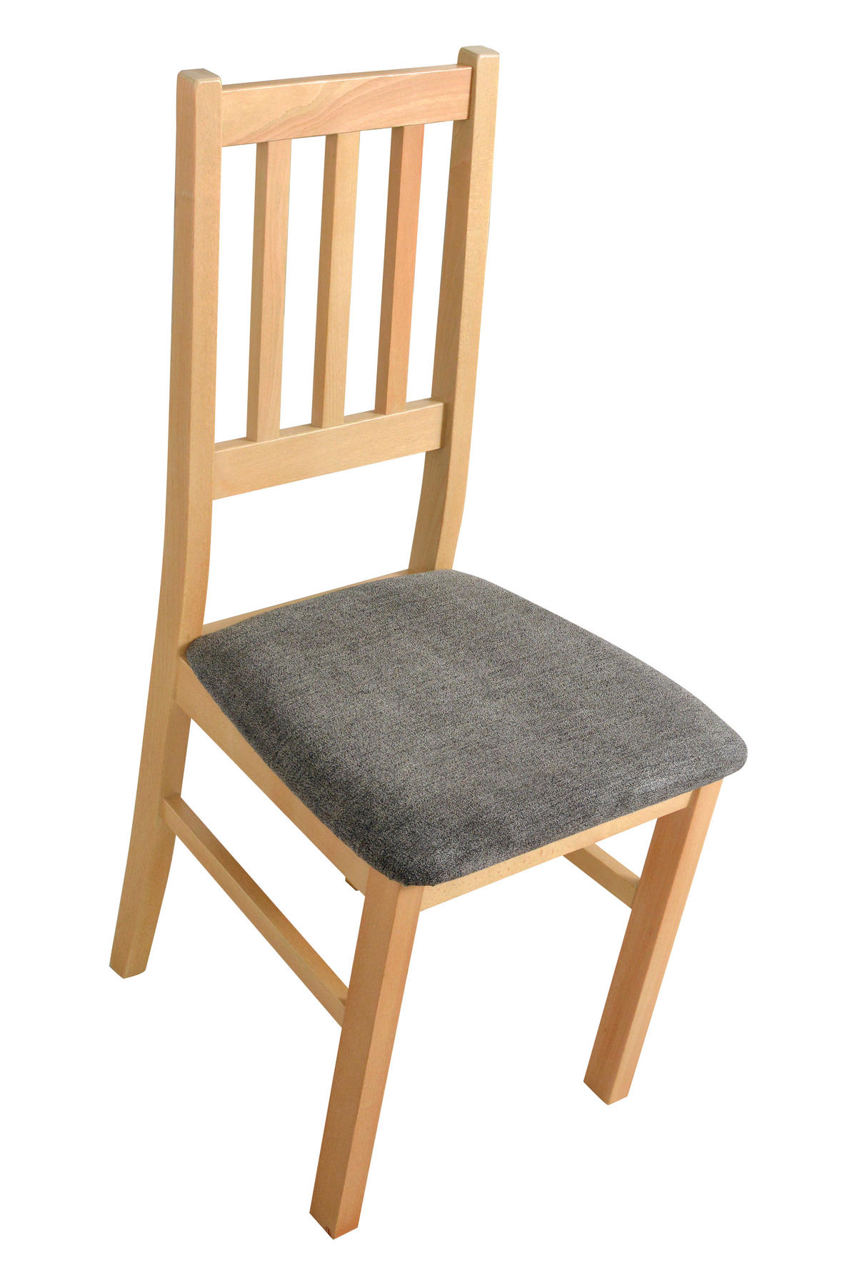 STUHL Bos 4 (2er Set) - Dunkelgrau/Birkefarben, Holz (43/94/40cm) - Leaf Design