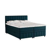BOXBETT AVALON 160 x 200 cm mit Bettkasten und Topper - Türkis - Türkis, Holz - Panda Möbel