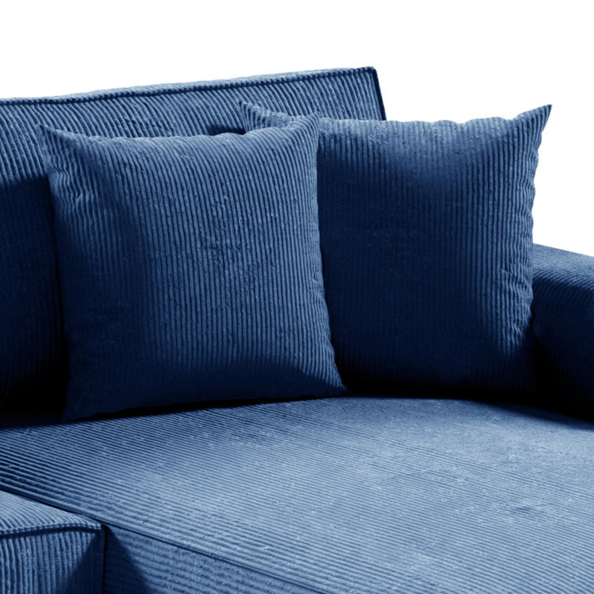 PANORAMASOFA Isaac 5 Sitzplätze Blau - Blau, Holzwerkstoff (398/85/185cm) - Petits-meubles