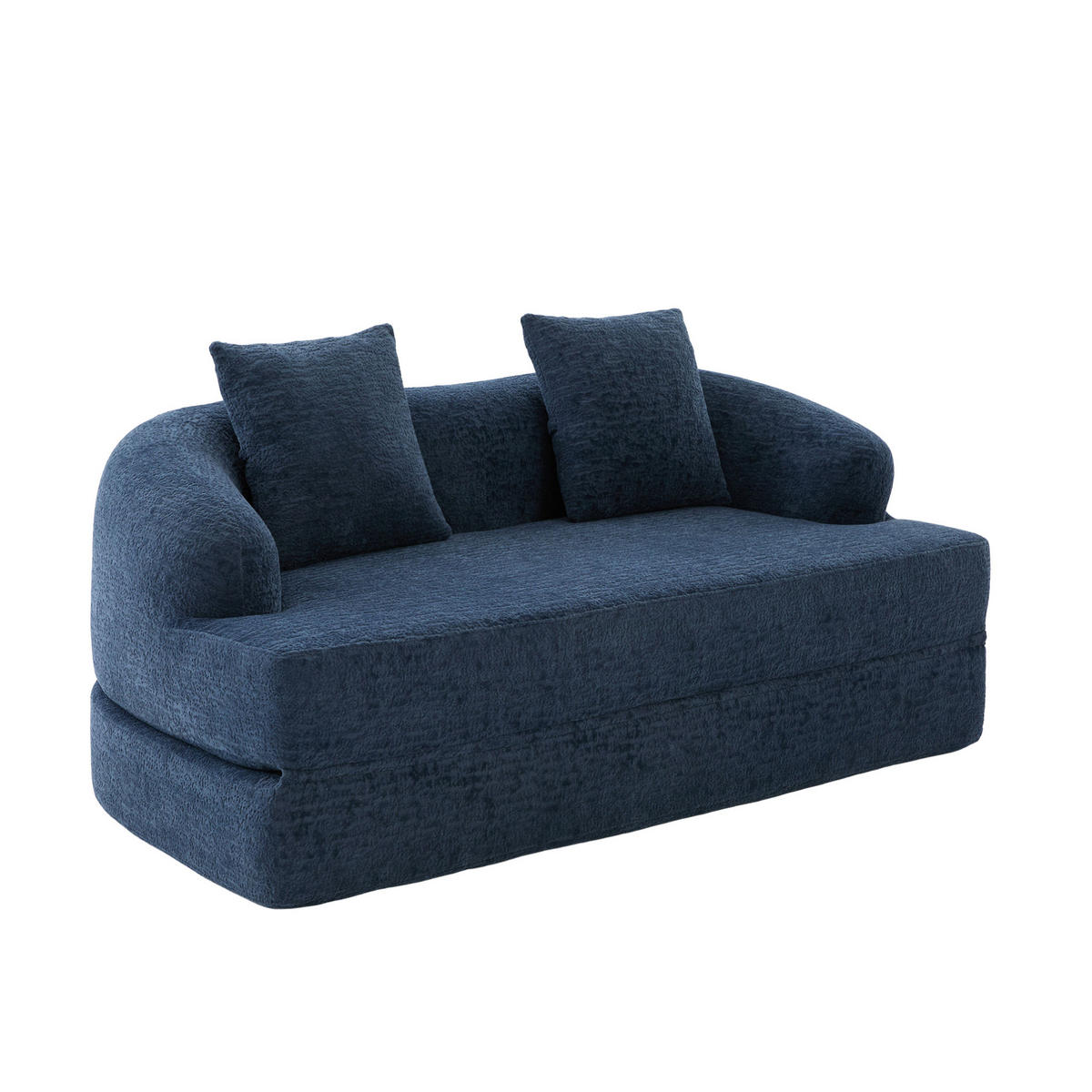 SOFA mit Schlaffunktion 157 x 84 x 65 cm Chenille Navy - Blau, Kunststoff (84/65/157cm) - Meubliv