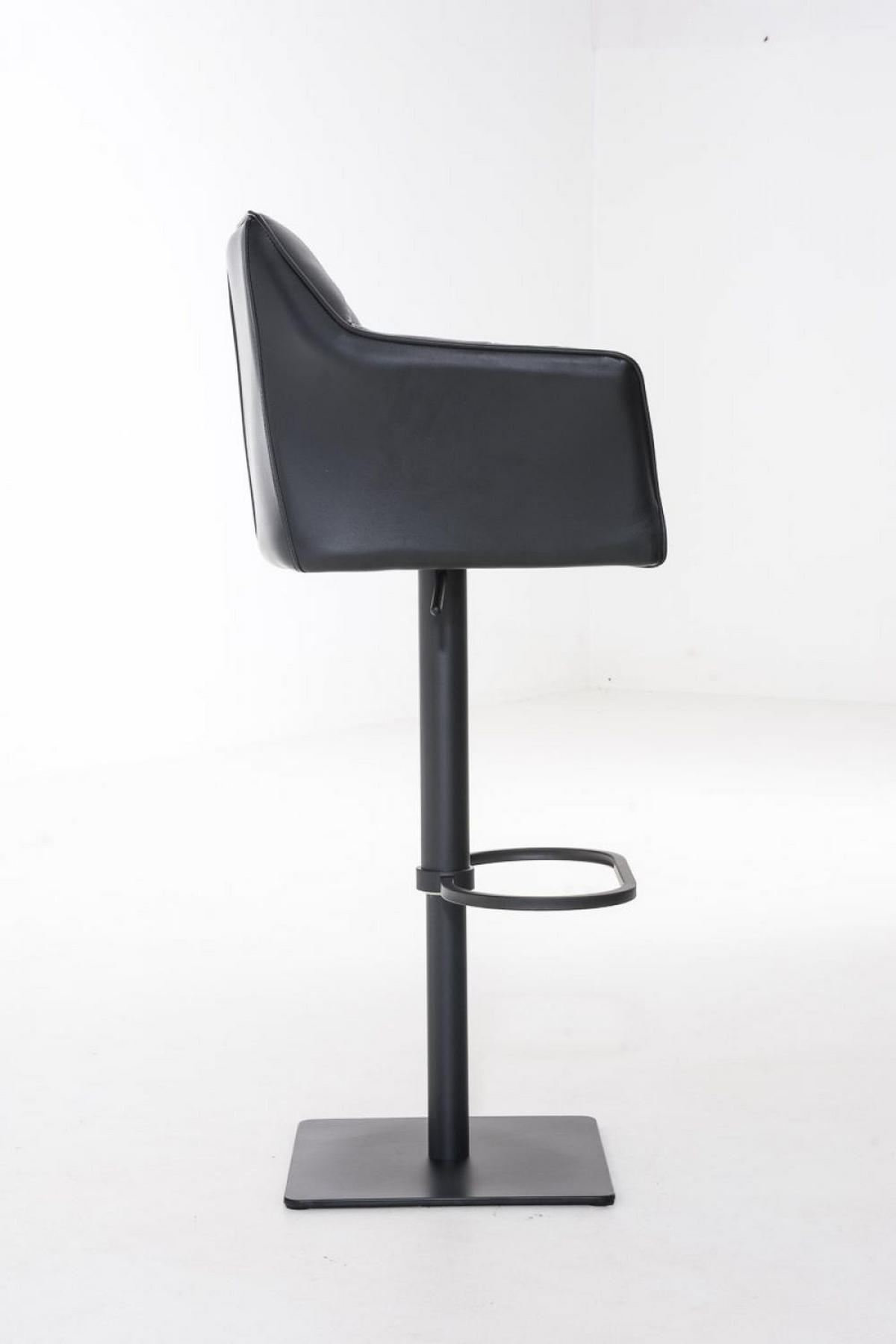 BARHOCKER Lederlook Schwarz - Schwarz, Textil/Metall (64/88/45cm) - CLP