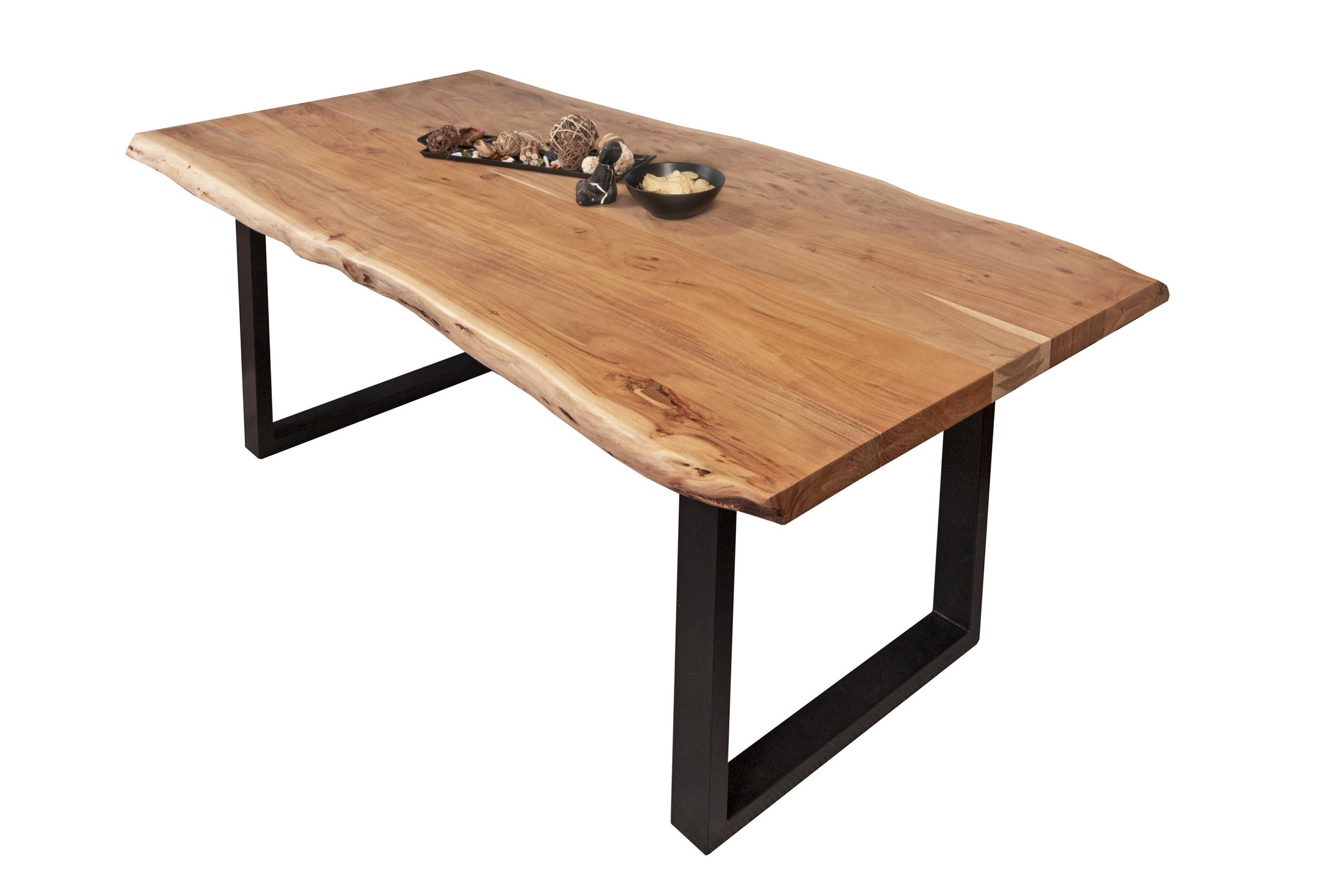 ESSTISCH CALI - Beige/Schwarz, Holz/Metall (100/200/77cm) - SAM