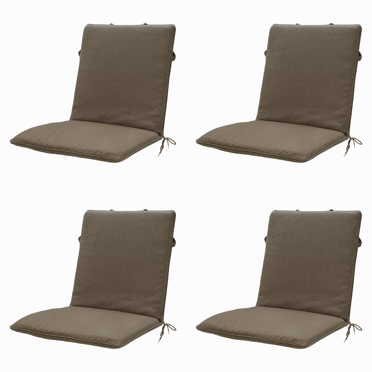 GARTENSTUHLKISSEN Canvas 97/49 cm 4er-Set - Taupe, Textil (49/6/97cm) - Madison