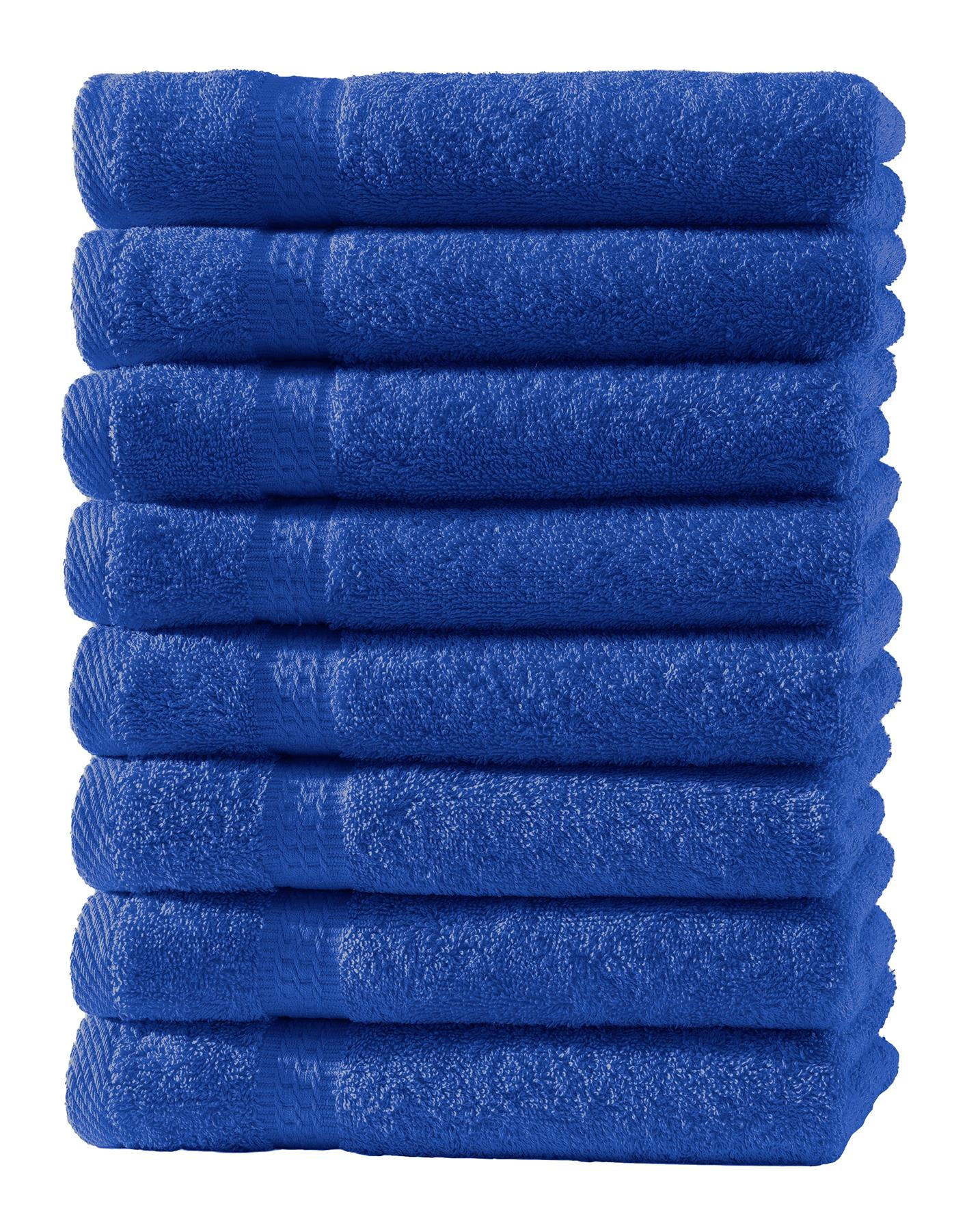 HANDTUCH 50x100 cm Frottier Handtücher im 8er Set aus 100% Baumwolle, Royal Blau 500g/m2 - Blau, Textil (50/100cm) - Carpe Sonno