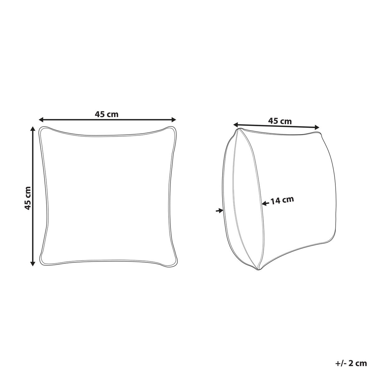 DEKOKISSEN Cremeweiß 45/45 cm Rochea - Ecru, Naturmaterialen/Textil (45/45cm) - Beliani