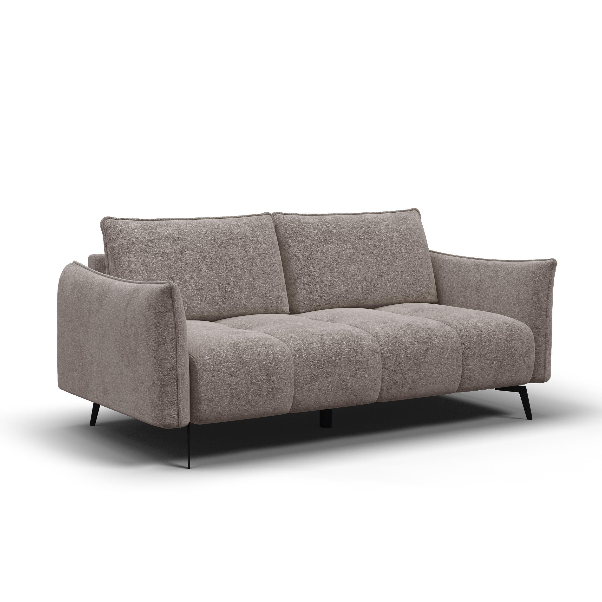 SOFA AERA 2,5-Sitzer, dunkelbeige - Beige/Schwarz, Holz/Textil (187/89/96cm) - Courtois Laville