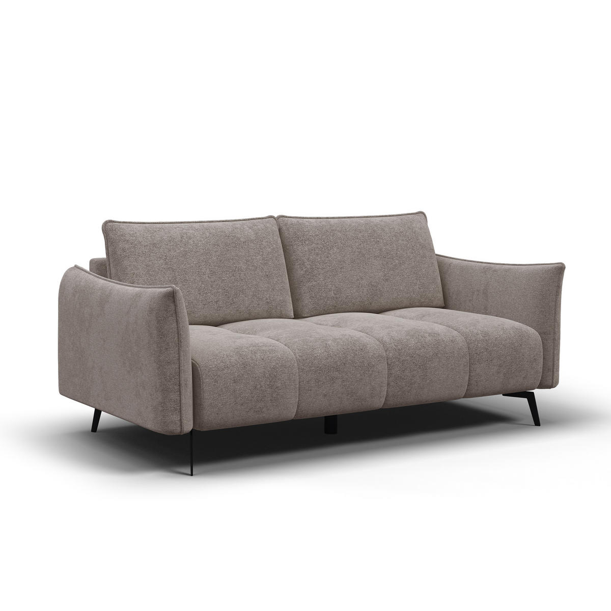 SOFA AERA 2,5-Sitzer, dunkelbeige - Beige/Schwarz, Holz/Textil (187/89/96cm) - Courtois Laville