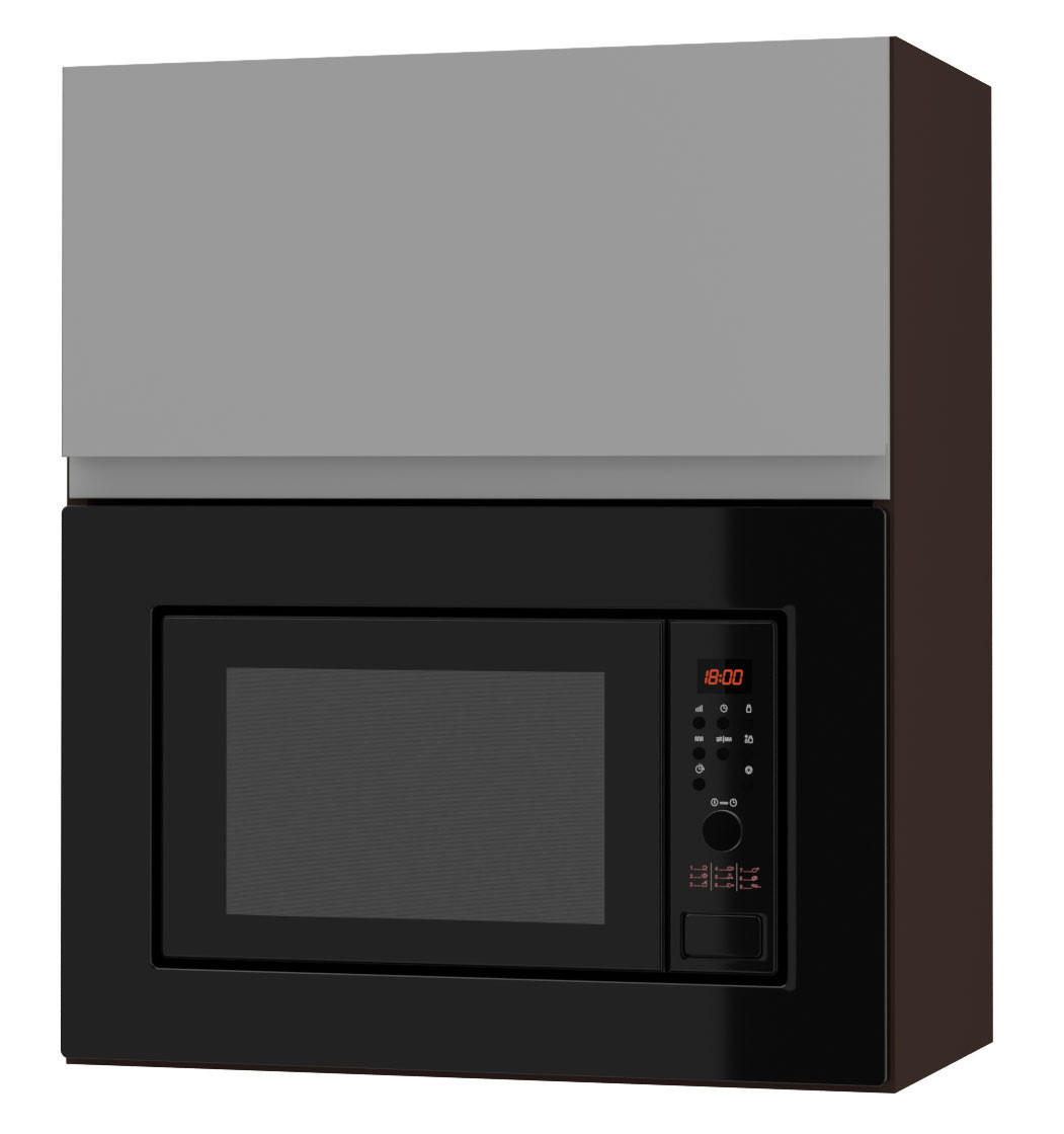 MIKROWELLENUMBAUSCHRANK Avellino W2MK/60 dust grey Acryl matt / Lava 60 / 32,5 / 72cm - Dunkelgrau/Grau, Holz/Holzwerkstoff (60/72/32.5cm) - Feldmann-Wohnen