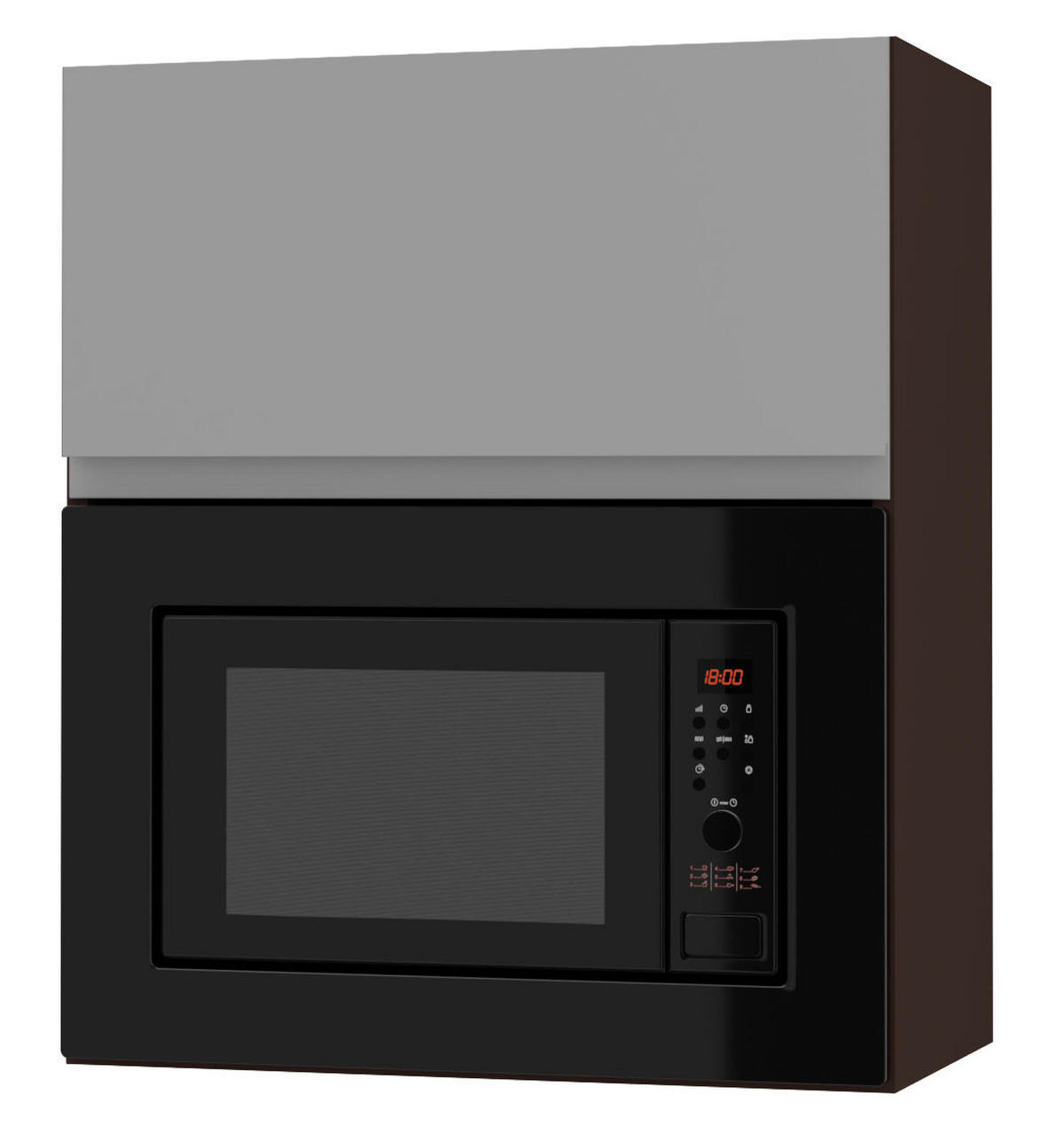 MIKROWELLENUMBAUSCHRANK Avellino W2MK/60 dust grey Acryl matt / Lava 60 / 32,5 / 72cm - Dunkelgrau/Grau, Holz/Holzwerkstoff (60/72/32.5cm) - Feldmann-Wohnen