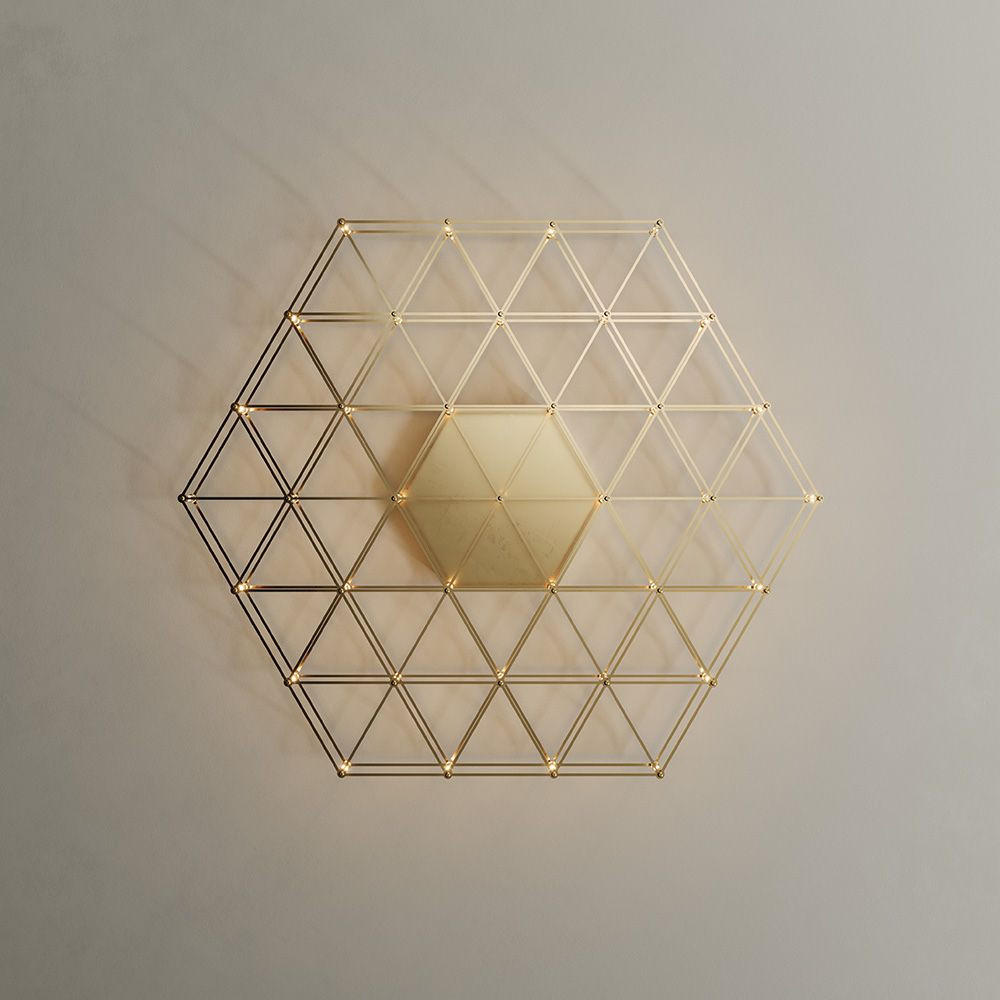s.luce Led-Wandlampe Gold 60x3.5x60 cm