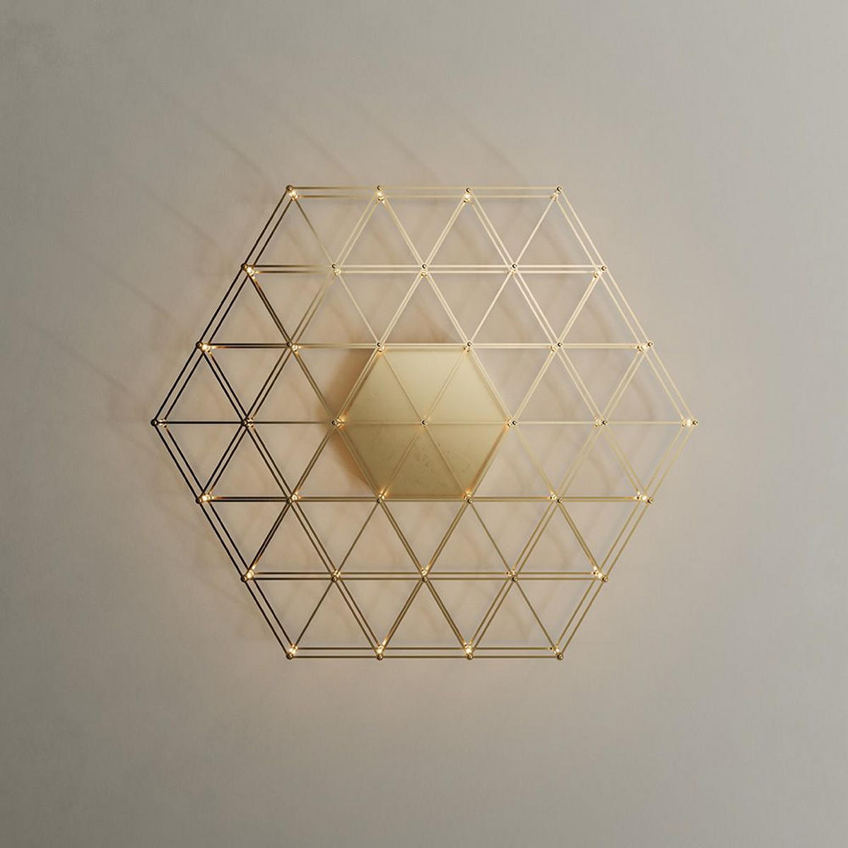 LED-WANDLAMPE Atom Gold Ø 60cm - Goldfarben, Metall (60/60/3.5cm) - s.luce