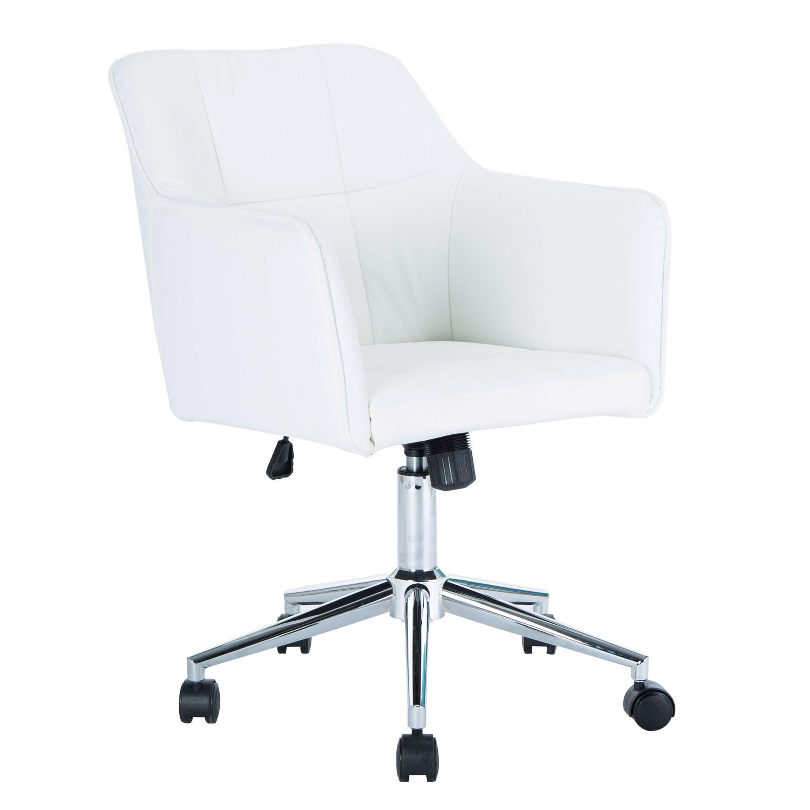 DREHSTUHL JAKE Kunstlederbezug weiß - Weiß, Textil (61/95/57cm) - SVITA