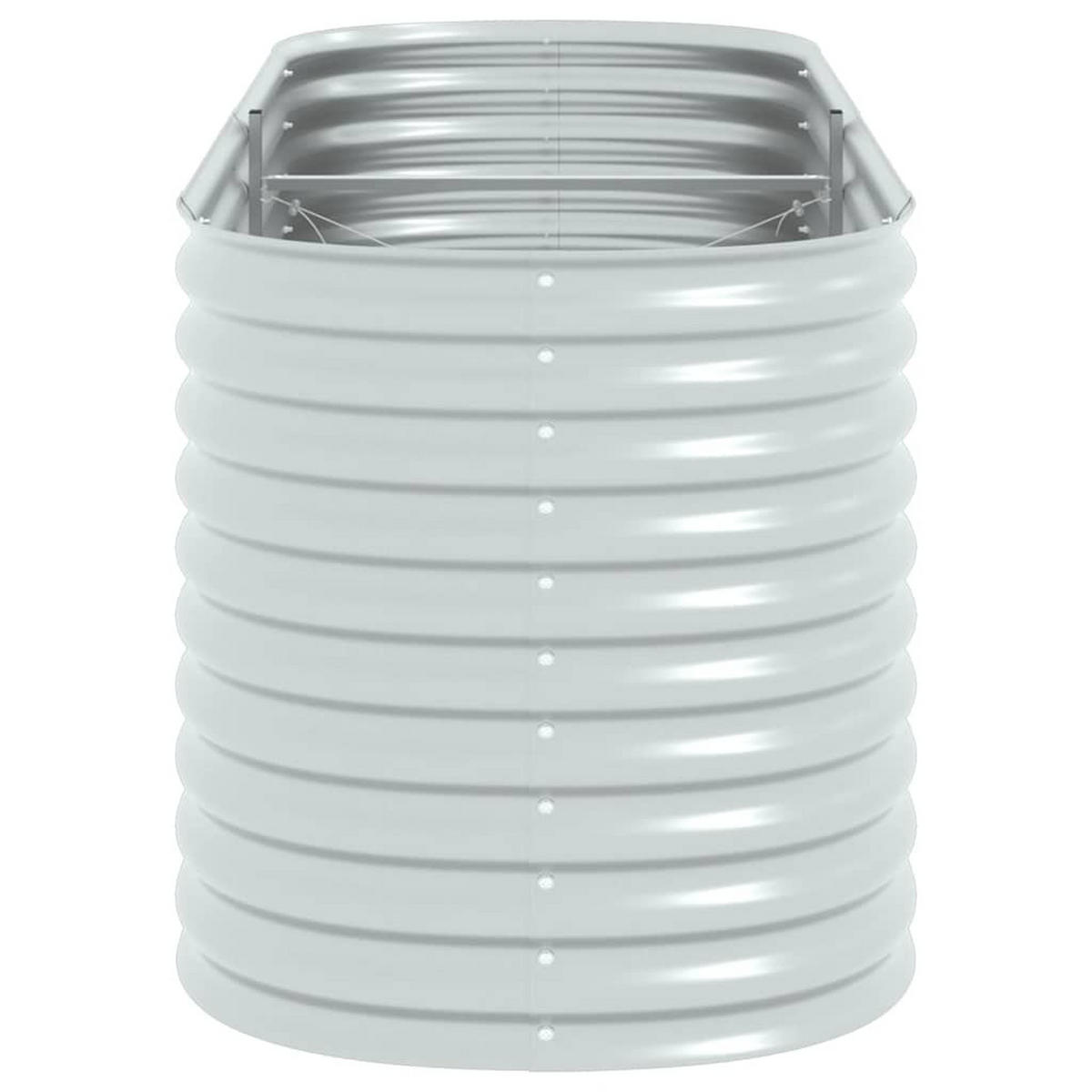 RUNDES Hochbeet für Garten BLUMO | Verzinkter Stahl | 240x80x81cm, Silber - Silberfarben, Metall (240/81/80cm) - DELUKE